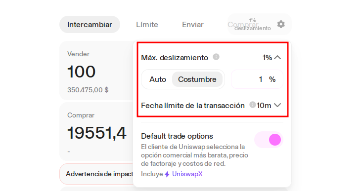 Cuidado con el deslizamiento de precios al operar en Uniswap