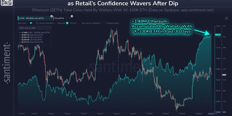 Noticias de Ethereum Ballenas y tiburones de Ethereum siguen comprando mientras minoristas venden