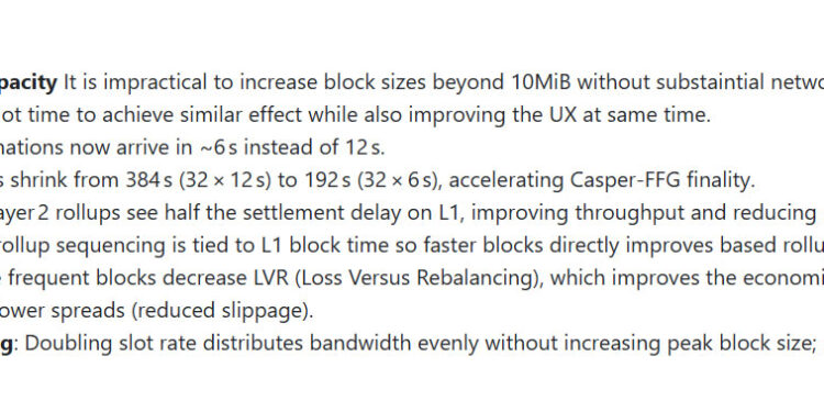 Noticias de Ethereum Reducción de los tiempos de bloque para aumentar el rendimiento