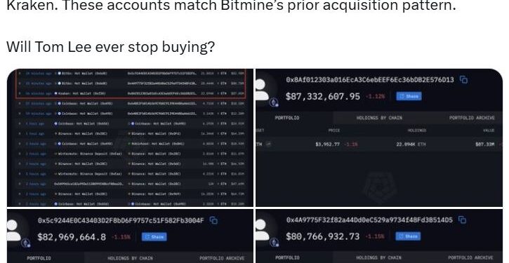 Noticias de Ethereum BitMine Buys $250M in Ethereum as Holdings Near 5 Percent Target