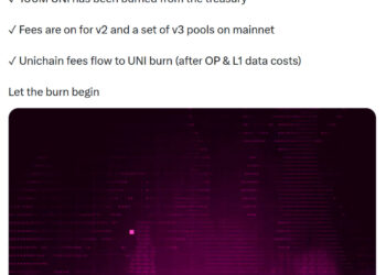 Noticias de Ethereum Uniswap quema USD 596 millones en UNI tras la votación de la gobernanza