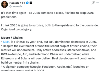 Noticias de Ethereum Predicciones de Haseeb Qureshi, ejecutivo de Dragonfly, para 2026