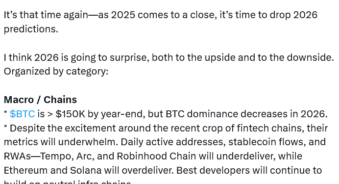 Noticias de Ethereum Predicciones de Haseeb Qureshi, ejecutivo de Dragonfly, para 2026