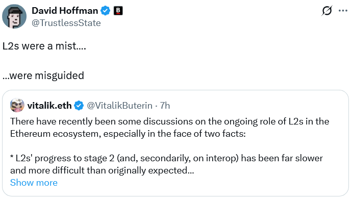 Noticias de Ethereum Vitalik Buterin afirma que la escalabilidad de Ethereum debería pasar de L2