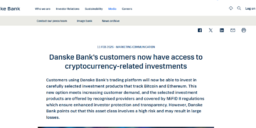 Noticias de Ethereum Danske Bank abre el acceso a ETPs de BTC y ETH para clientes