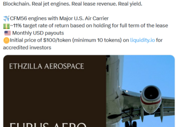 Noticias de Ethereum ETHZilla cambia de estrategia con la oferta de motores de avión tokenizados